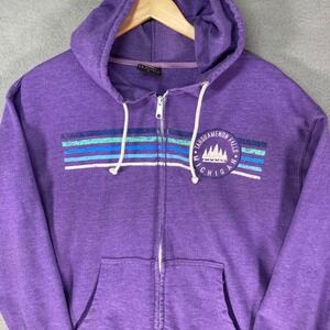Prairie Mountain Purple Michigan Tahquamenon Falls Zip Up‎ Hoodie Sweatshirt L G